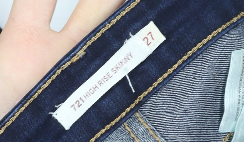 Levi’s Girls Blue 721 High Rise Skinny Jeans Size 9-10 Years Stretch Denim