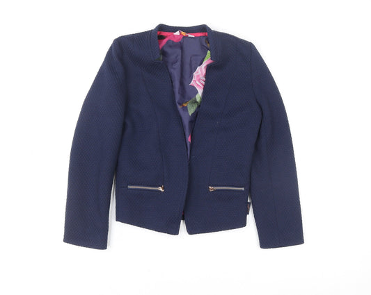 Baker by Ted Baker Girls Blue Textured Blazer Jacket Size 5 Years