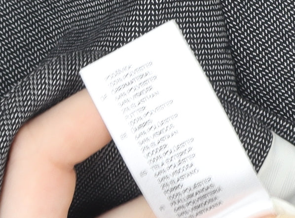 H&M Women Grey Tailored Single-Breasted Suit Jacket UK 4