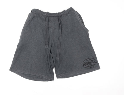 Lonsdale Men’s Grey Athletic Shorts L Elastic Waist Gym Wear