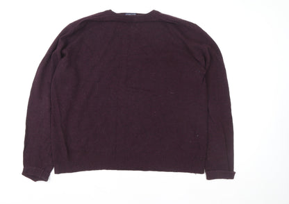 Joules Men's Purple Wool Blend Crew Neck Jumper XXL Classic Fit
