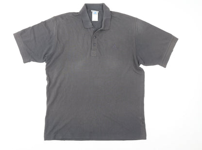 Adidas Men's Grey Cotton Blend Short Sleeve Polo Shirt L