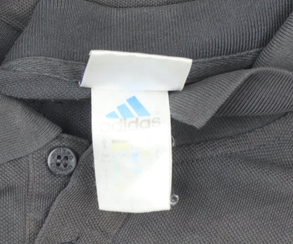 Adidas Men's Grey Cotton Blend Short Sleeve Polo Shirt L