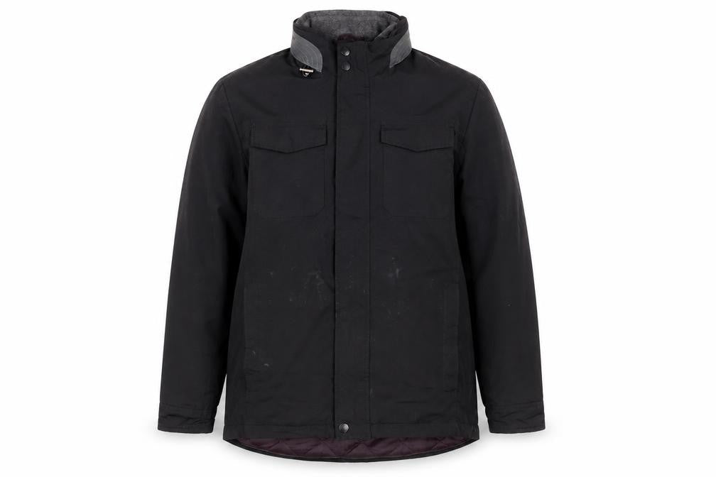 Mens UK Size L Atlantic Bay Black Parka Coat