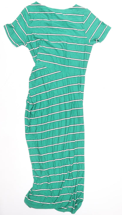 Dorothy Perkins Women’s Green Striped Bodycon Maxi Dress Size 16