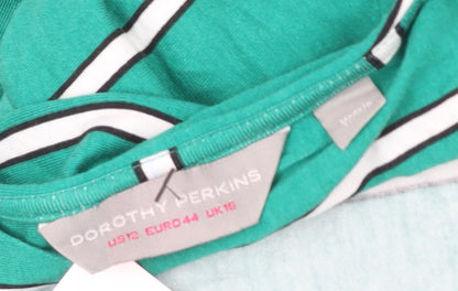 Dorothy Perkins Women’s Green Striped Bodycon Maxi Dress Size 16