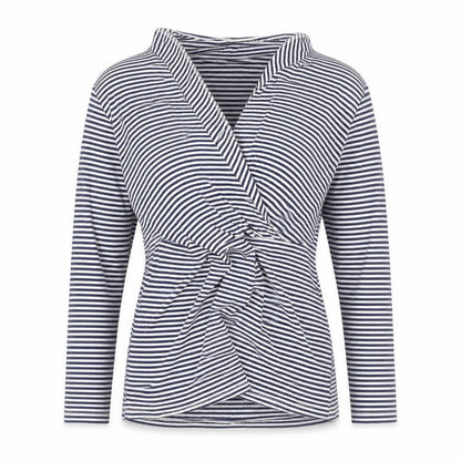 Womens UK Size UK 10 Lands’ End Blue Wrap T-Shirt