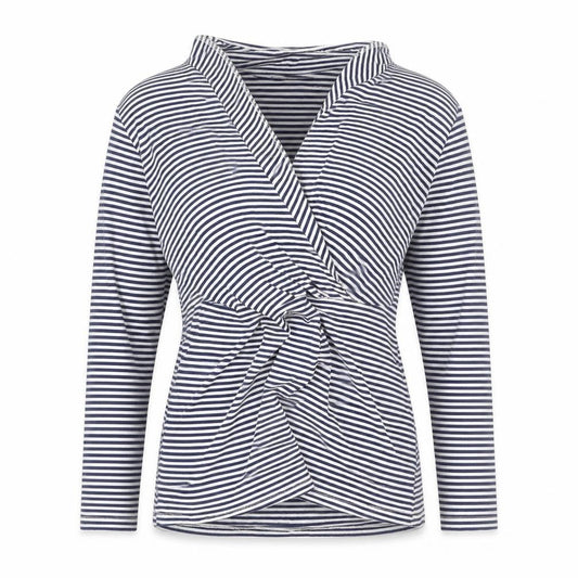 Womens UK Size UK 10 Lands’ End Blue Wrap T-Shirt