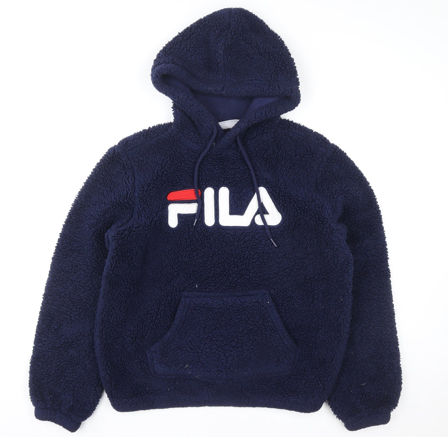 FILA Womens Navy Blue Hooded Pullover Fleece Sweatshirt Size L
