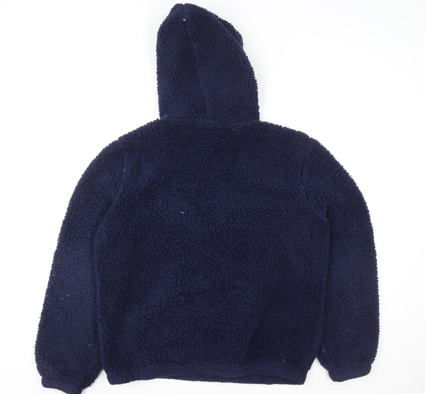 FILA Womens Navy Blue Hooded Pullover Fleece Sweatshirt Size L