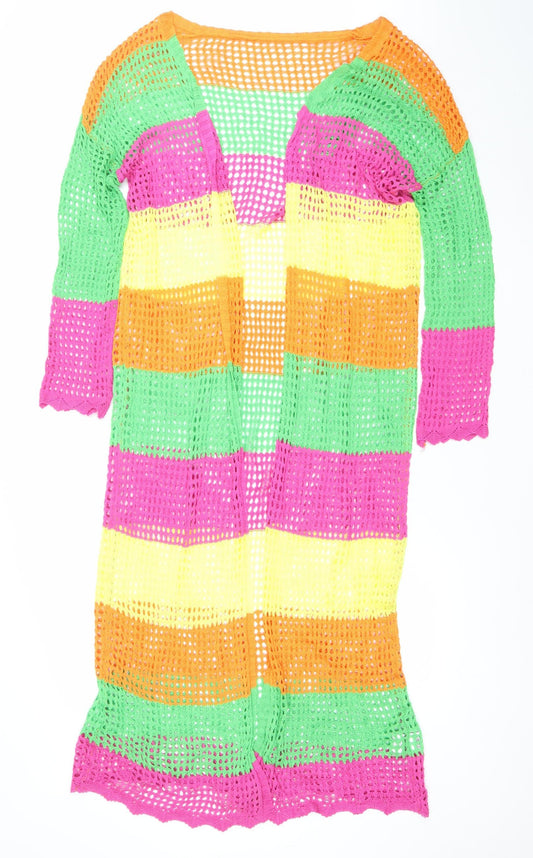 SHEIN Curve Multicoloured Crochet Open-Knit Cardigan 1XL Women’s Summer