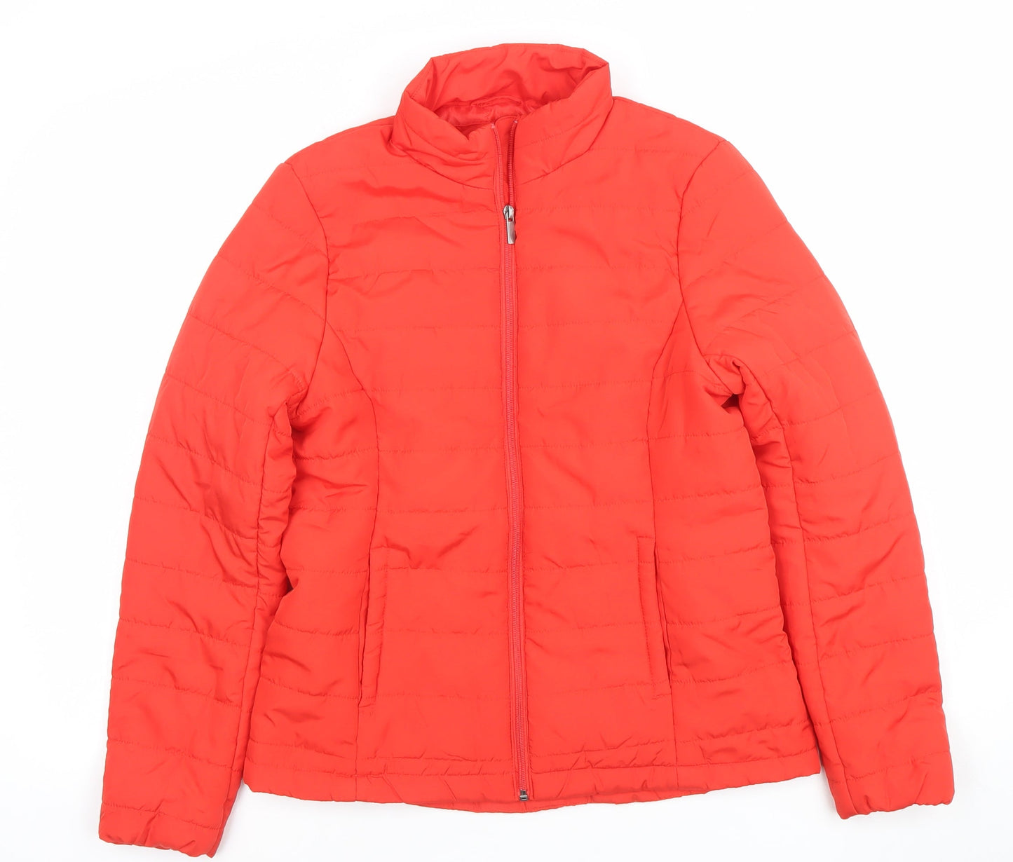 Marks and Spencer Women Red Puffer Jacket Size 10 Polyester