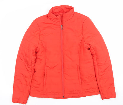 Marks and Spencer Women Red Puffer Jacket Size 10 Polyester