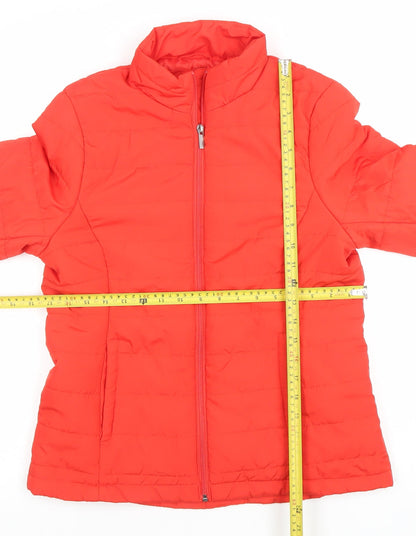 Marks and Spencer Women Red Puffer Jacket Size 10 Polyester