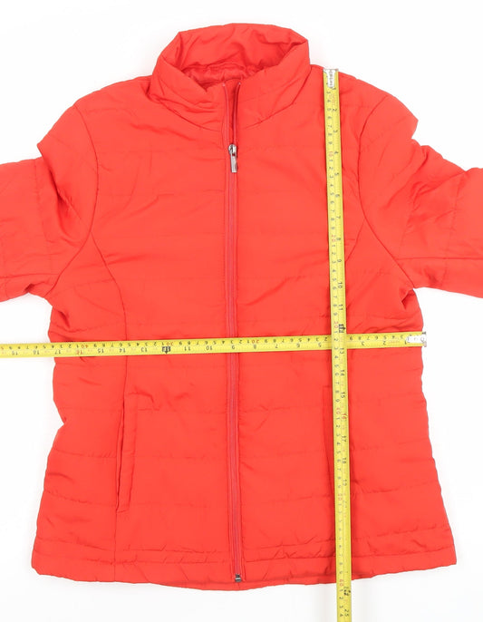 Marks and Spencer Women Red Puffer Jacket Size 10 Polyester