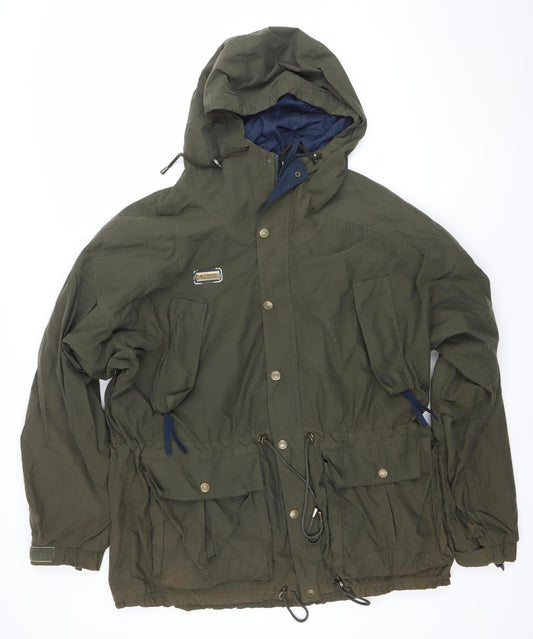 Columbia Women Green L Parka Hooded Nylon Winter Jacket