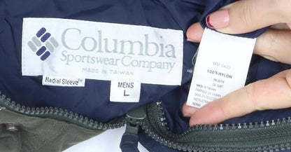 Columbia Women Green L Parka Hooded Nylon Winter Jacket