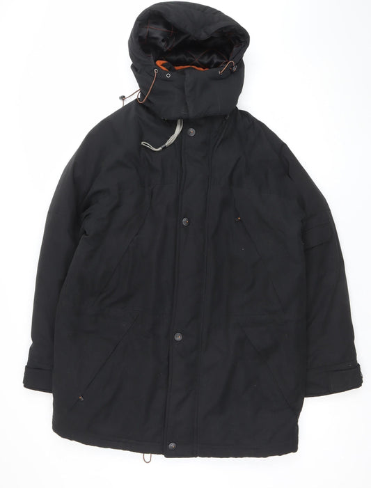 Mens UK Size 38 Bush Black Parka Coat