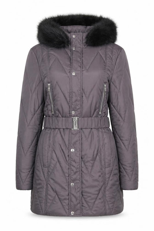 Womens UK Size 8 Dorothy Perkins Grey Puffer Jacket