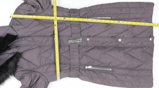 Womens UK Size 8 Dorothy Perkins Grey Puffer Jacket