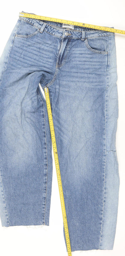 Primark Women Blue Size 14 Cropped Relaxed Denim Jeans
