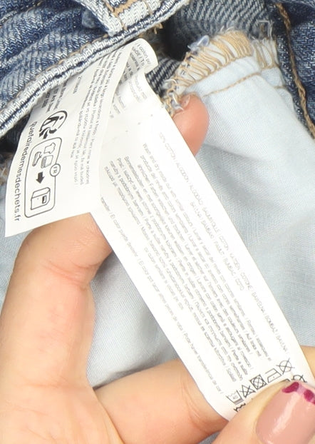 Primark Women Blue Size 14 Cropped Relaxed Denim Jeans