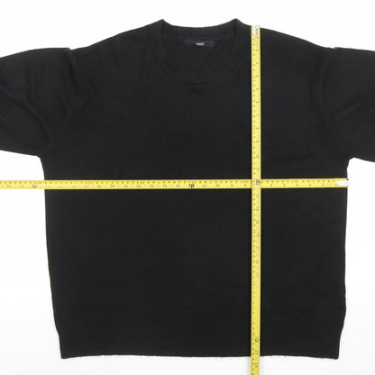 Next Mens Black Acrylic Crew Neck Jumper Size L Regular Fit