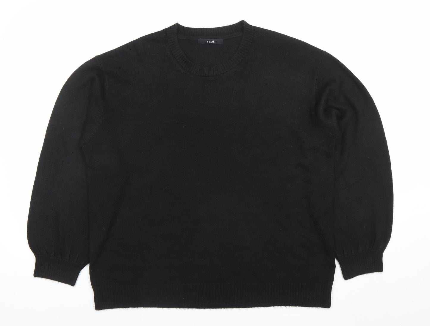 Next Mens Black Acrylic Crew Neck Jumper Size L Regular Fit