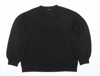 Next Mens Black Acrylic Crew Neck Jumper Size L Regular Fit