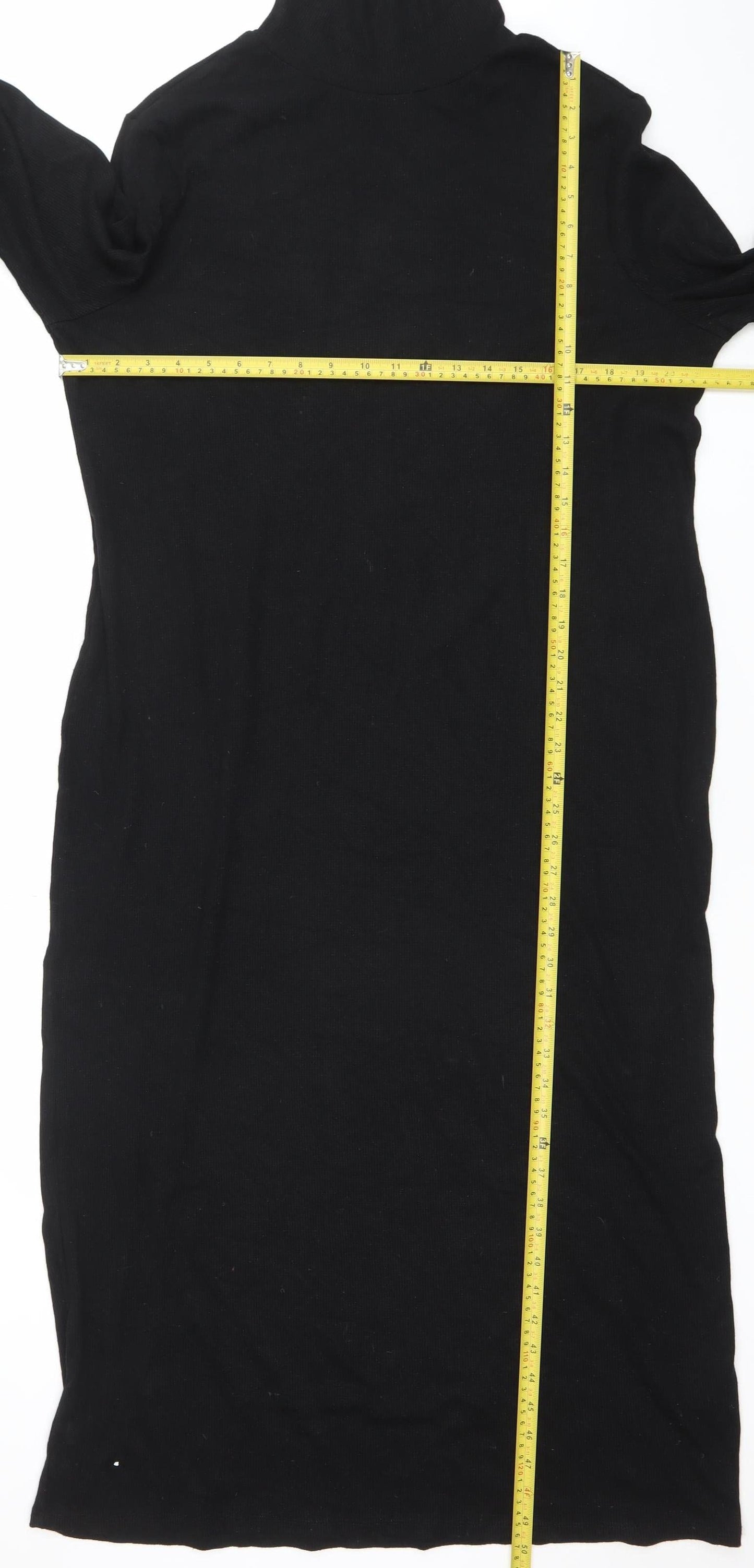 Primark Women’s Black 2XL Roll Neck Knit Bodycon Dress