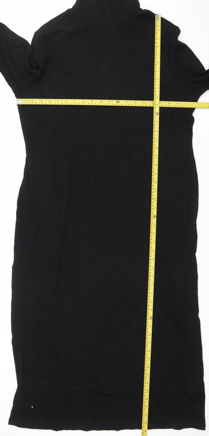 Primark Women’s Black 2XL Roll Neck Knit Bodycon Dress