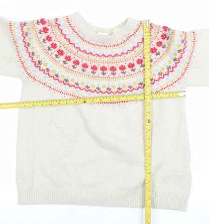 Levi's Womens Ivory Fair Isle Wool Blend Crew Neck Jumper Size S