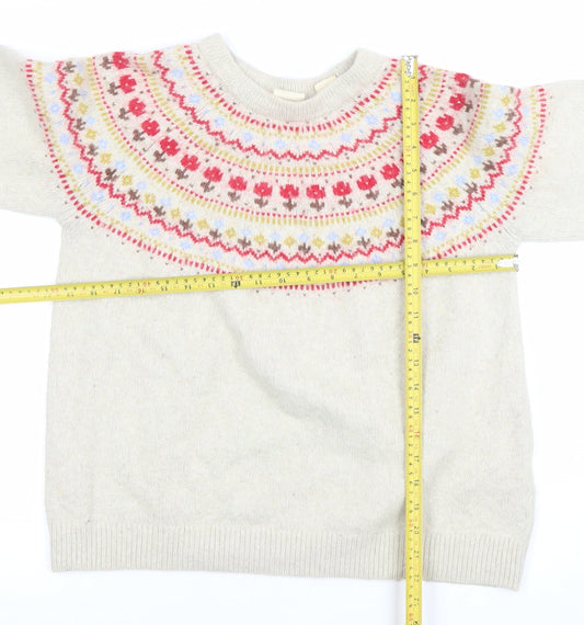 Levi's Womens Ivory Fair Isle Wool Blend Crew Neck Jumper Size S