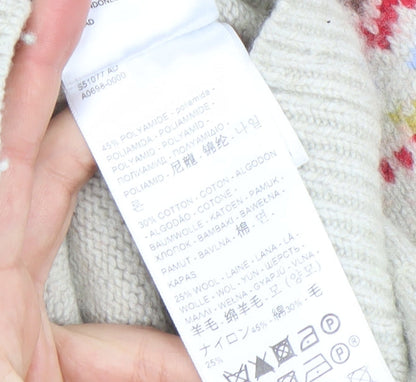 Levi's Womens Ivory Fair Isle Wool Blend Crew Neck Jumper Size S