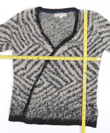 Womens UK Size 8 Comma Black Cardigan Jumper