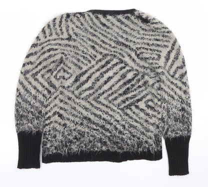 Womens UK Size 8 Comma Black Cardigan Jumper