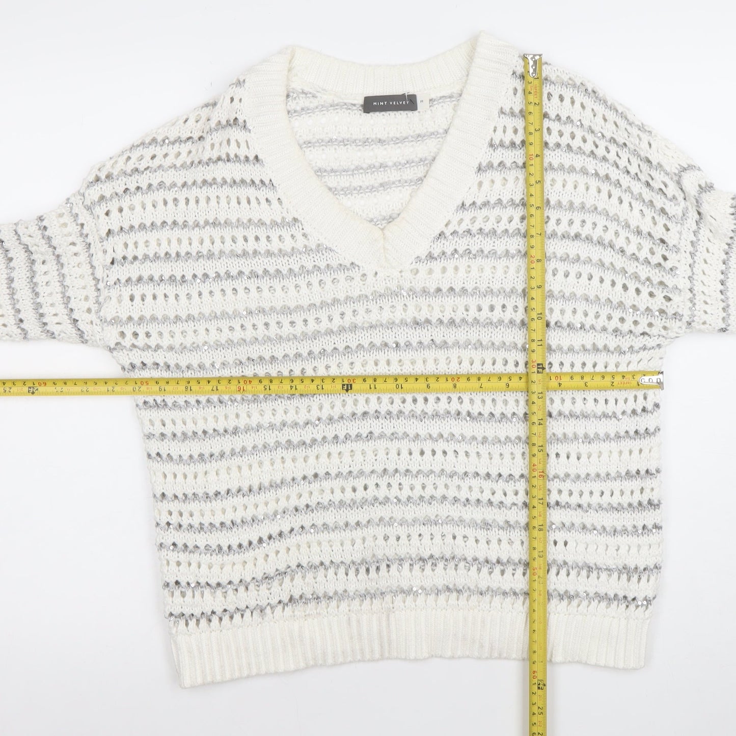 Womens UK Size M Mint Velvet White Pullover Jumper