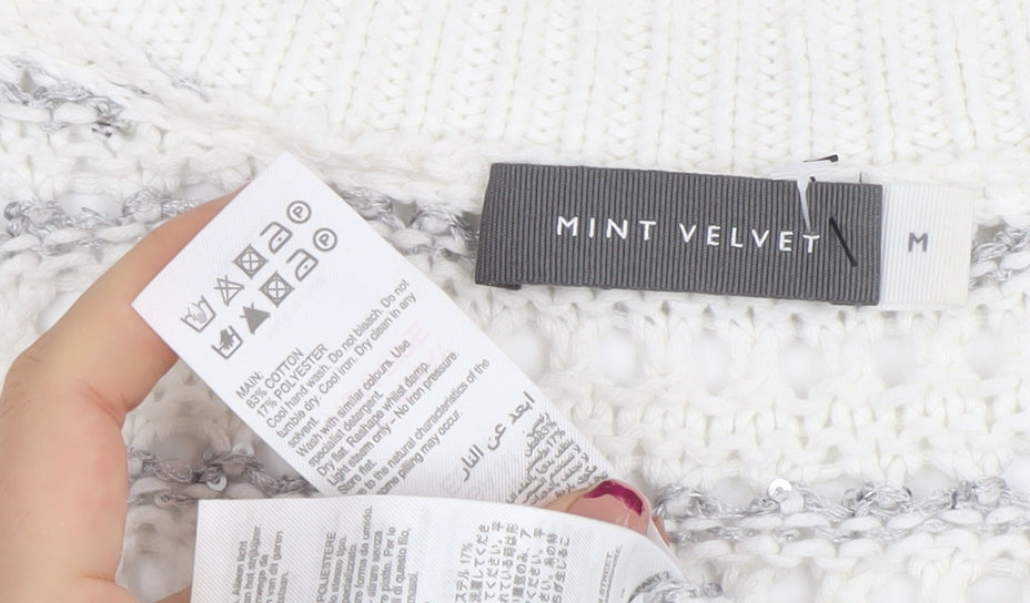 Womens UK Size M Mint Velvet White Pullover Jumper