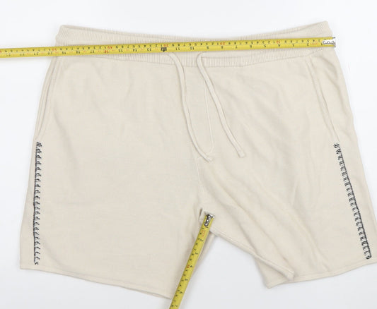 Autograph Men’s Beige Cotton Knit Sweat Shorts XL Casual