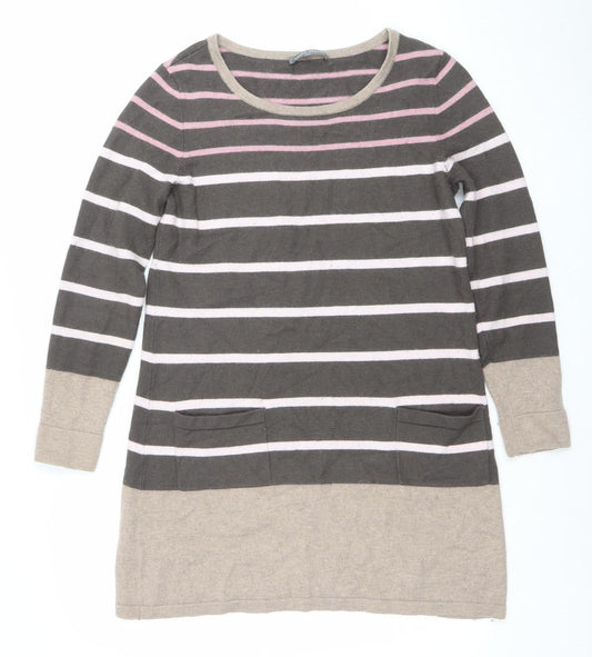 Laura Ashley Womens Multicoloured Striped Crew Neck Long Sleeve Jumper Size 10