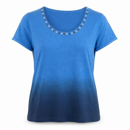 Womens UK Size M Precis Petite Blue Basic T-Shirt
