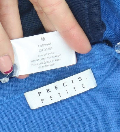 Precis Petite Blue Beaded Scoop Neck Short Sleeve Petite T-Shirt M