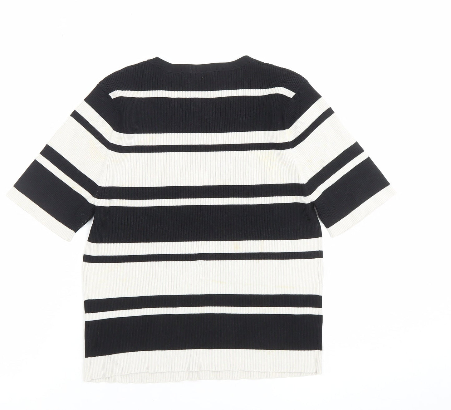 Womens UK Size L Zara Black Basic T-Shirt