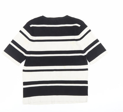 Womens UK Size L Zara Black Basic T-Shirt