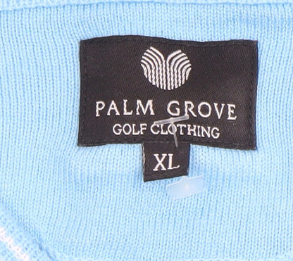 Palm Grove Men's Blue XL V-Neck Cotton Acrylic Golf Jumper