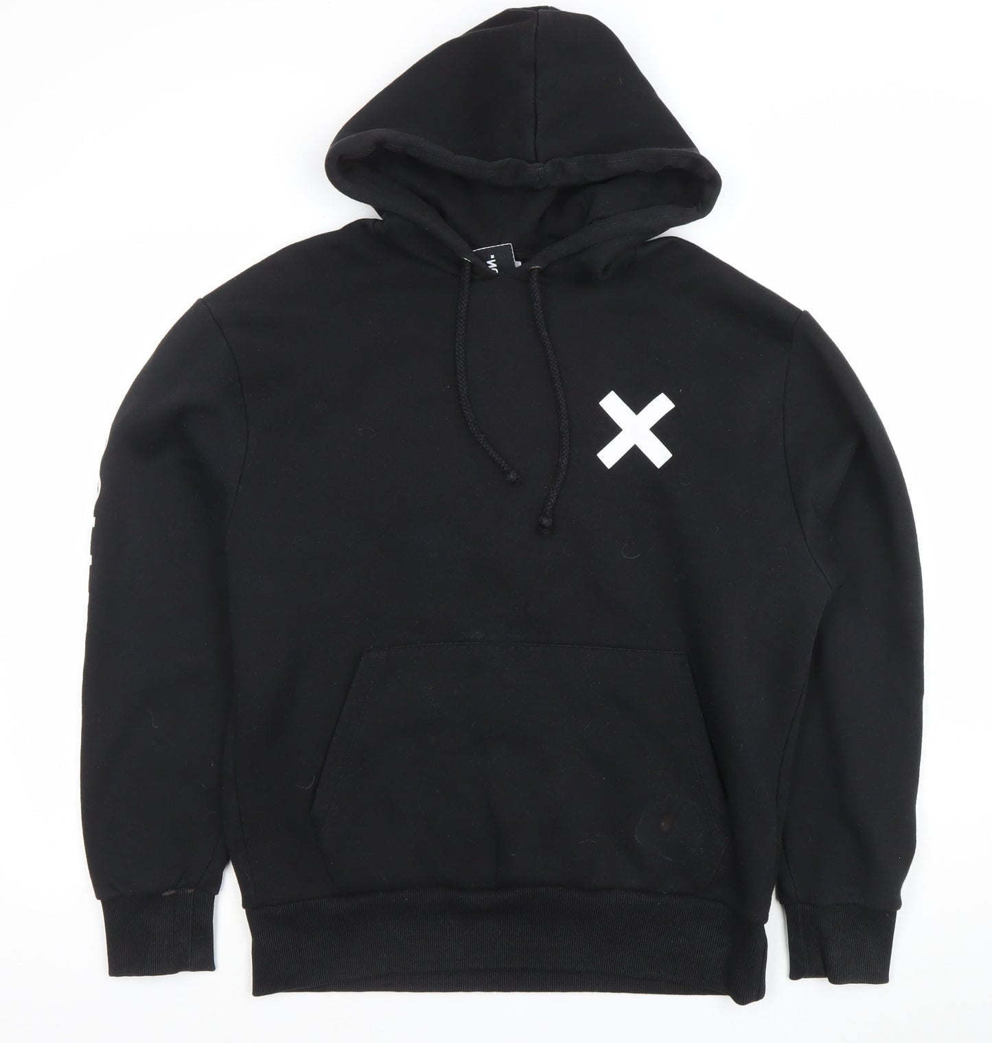 Mens UK Size S COLLUSION Black Pullover Hoodie