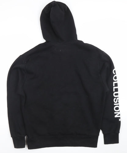 Mens UK Size S COLLUSION Black Pullover Hoodie