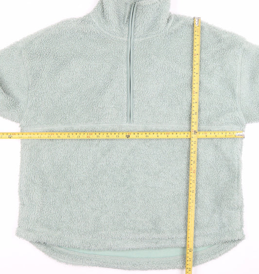 TU Women Mint Green 1/2 Zip Fleece Pullover Sweatshirt Size M