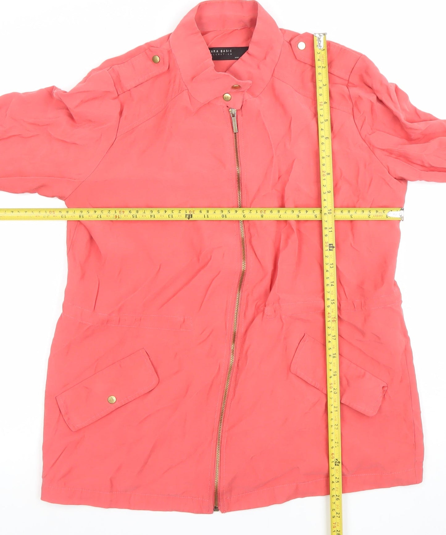 Womens UK Size 12 Zara Pink Parka Coat