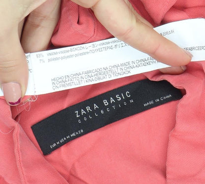 Womens UK Size 12 Zara Pink Parka Coat